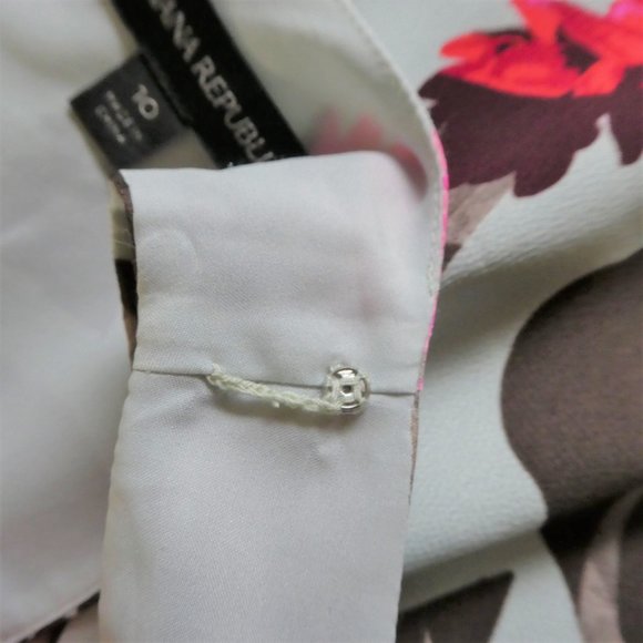 Banana Republic Dress Maxi Lined Fit Flare Botanical Floral 10 - Picture 7 of 12